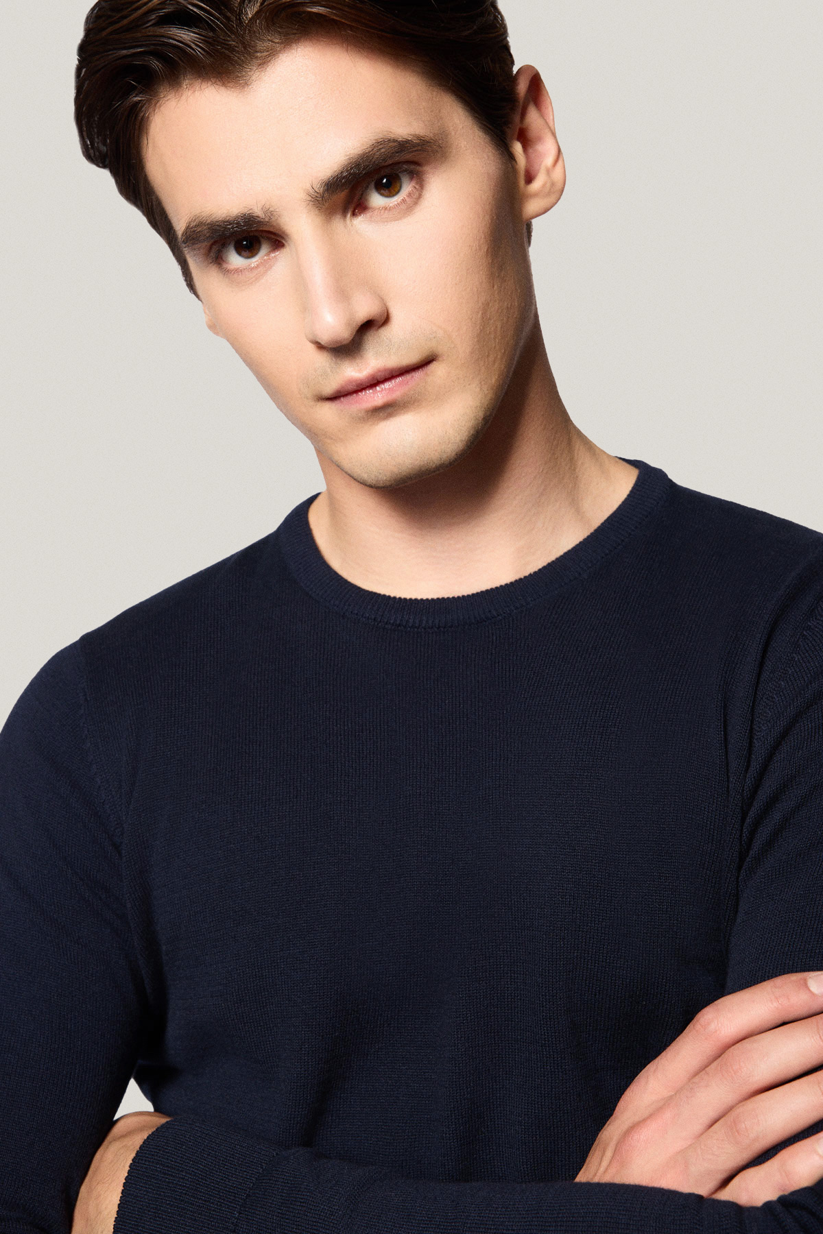 Sweter Ciemnogranatowy Bawełniany O-neck PM8