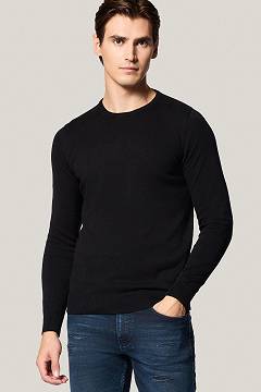 Sweter Czarny Bawełniany O-neck PM8