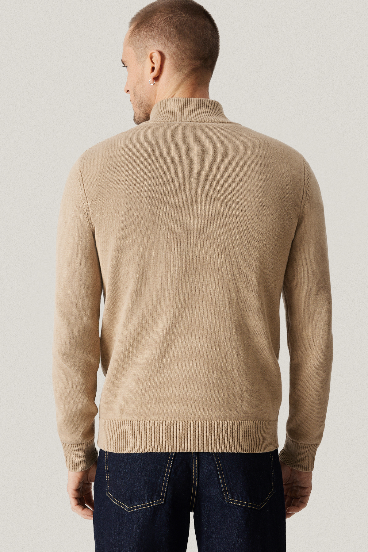 Sweter Rozpinany Beżowy z Bawełny PM13