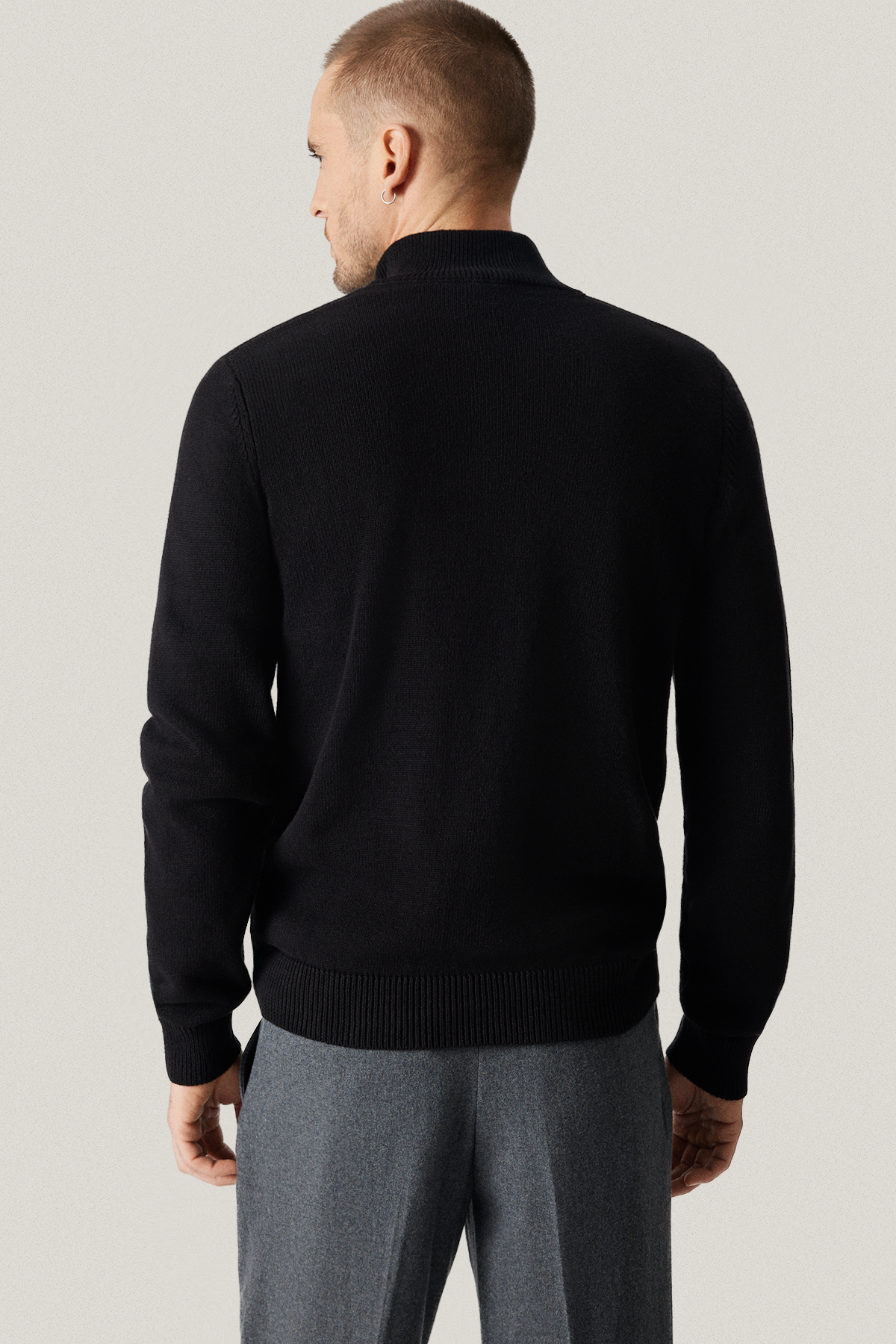 Sweter Rozpinany Czarny z Bawełny PM13