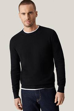Sweter Czarny Bawełniany O-neck PM17