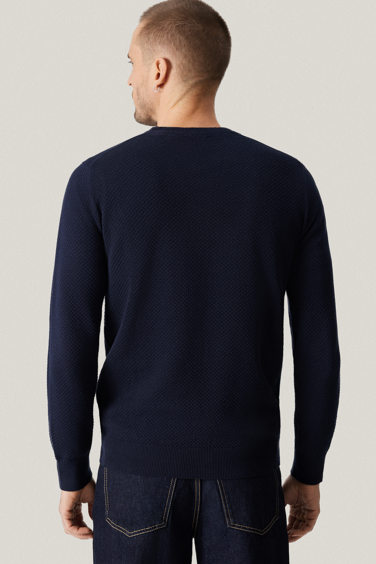 Sweter Granatowy Bawełniany O-neck PM17