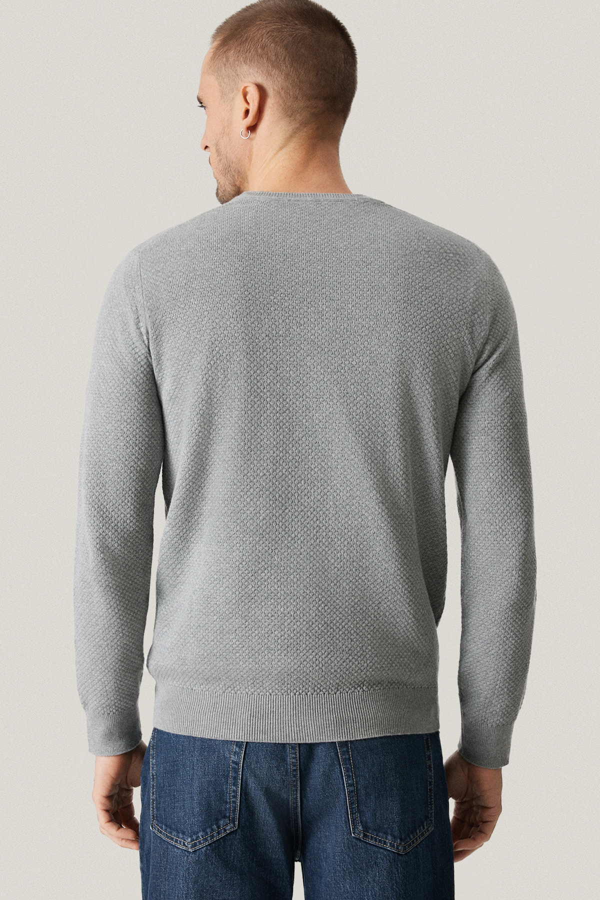 Sweter Szary Bawełniany O-neck PM17