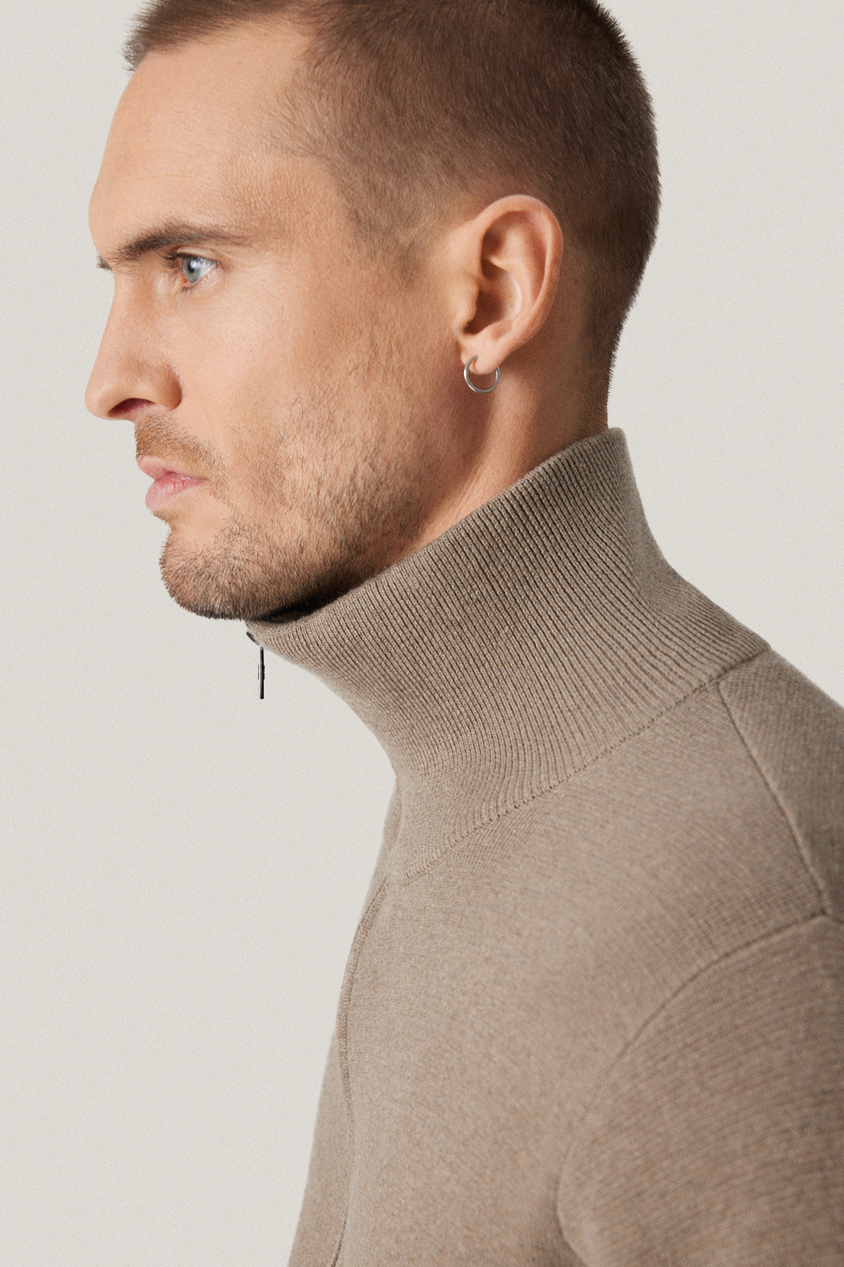 Sweter Beżowy Bawełniany Rozpinany PM18