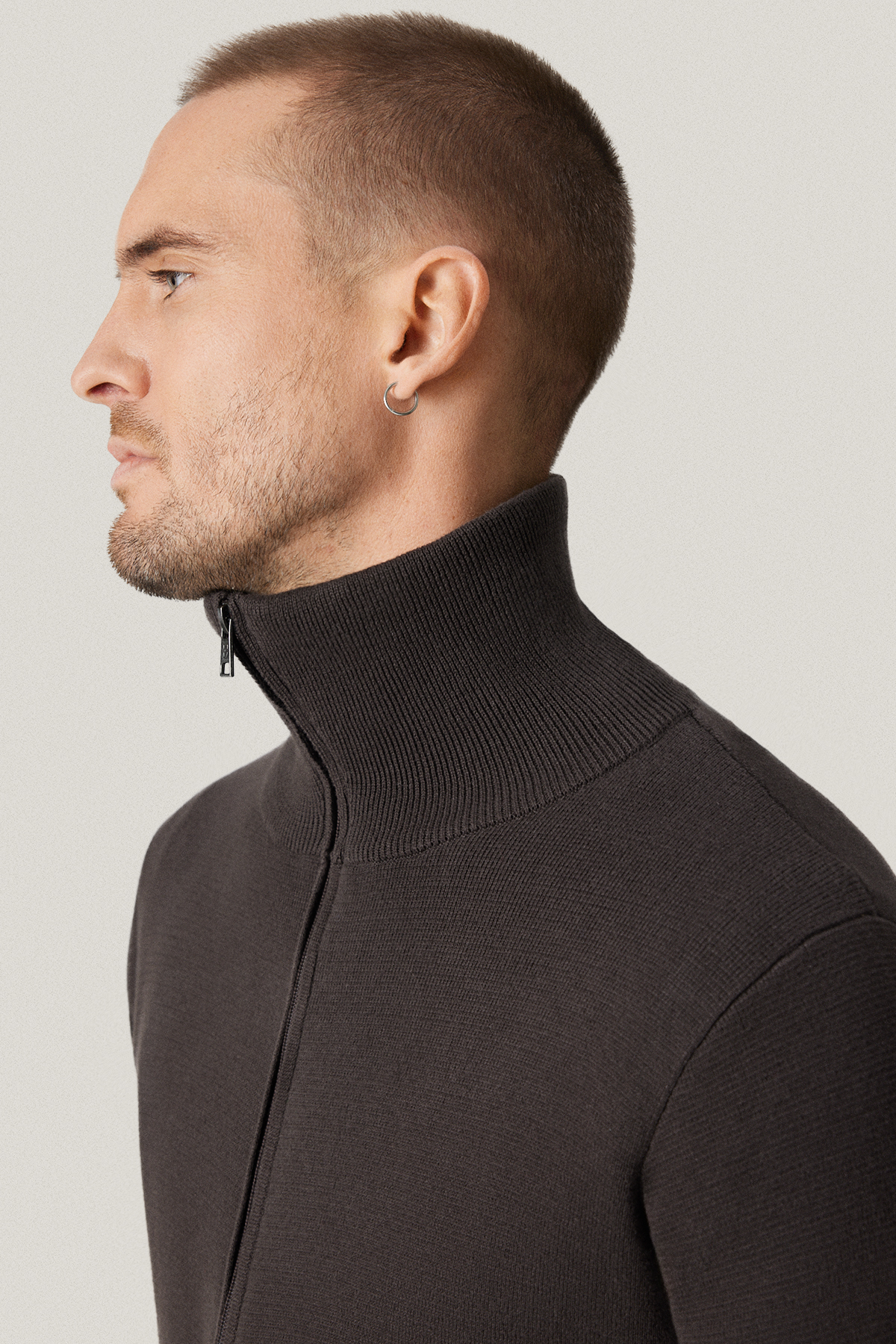 Sweter Brązowy Bawełniany Rozpinany PM18