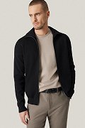 Sweter Czarny Bawełniany Rozpinany PM18