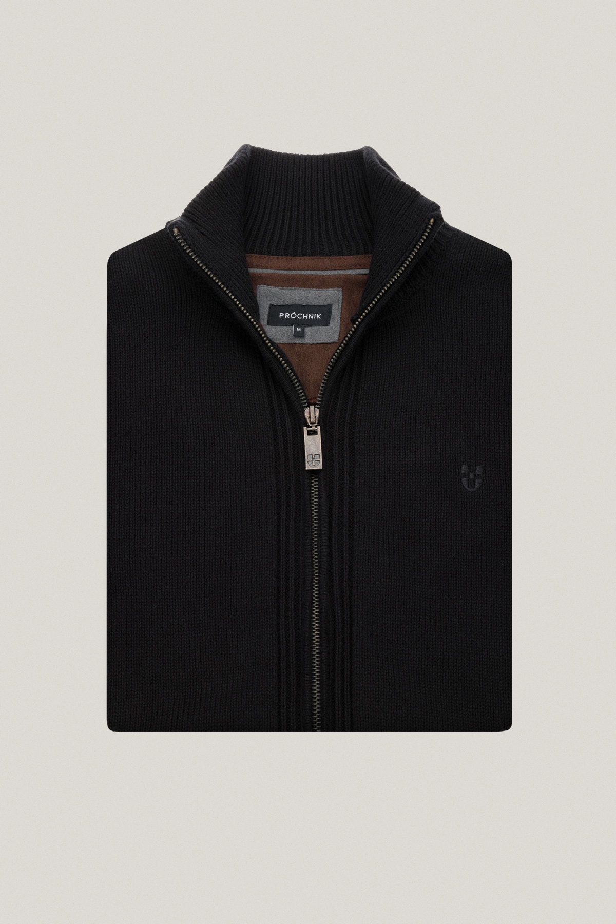 Sweter Rozpinany Czarny z Bawełny PM1