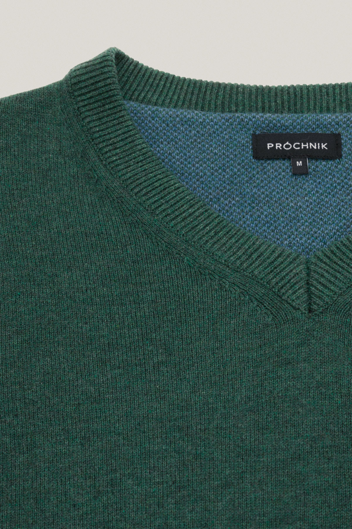 Sweter Zielony Bawełniany V-neck PM2