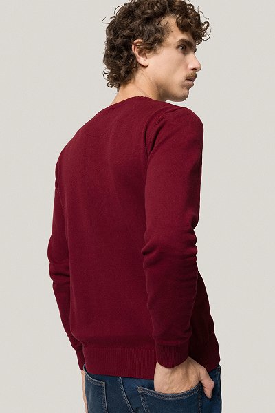 Sweter Bawełniany Bordowy PM3