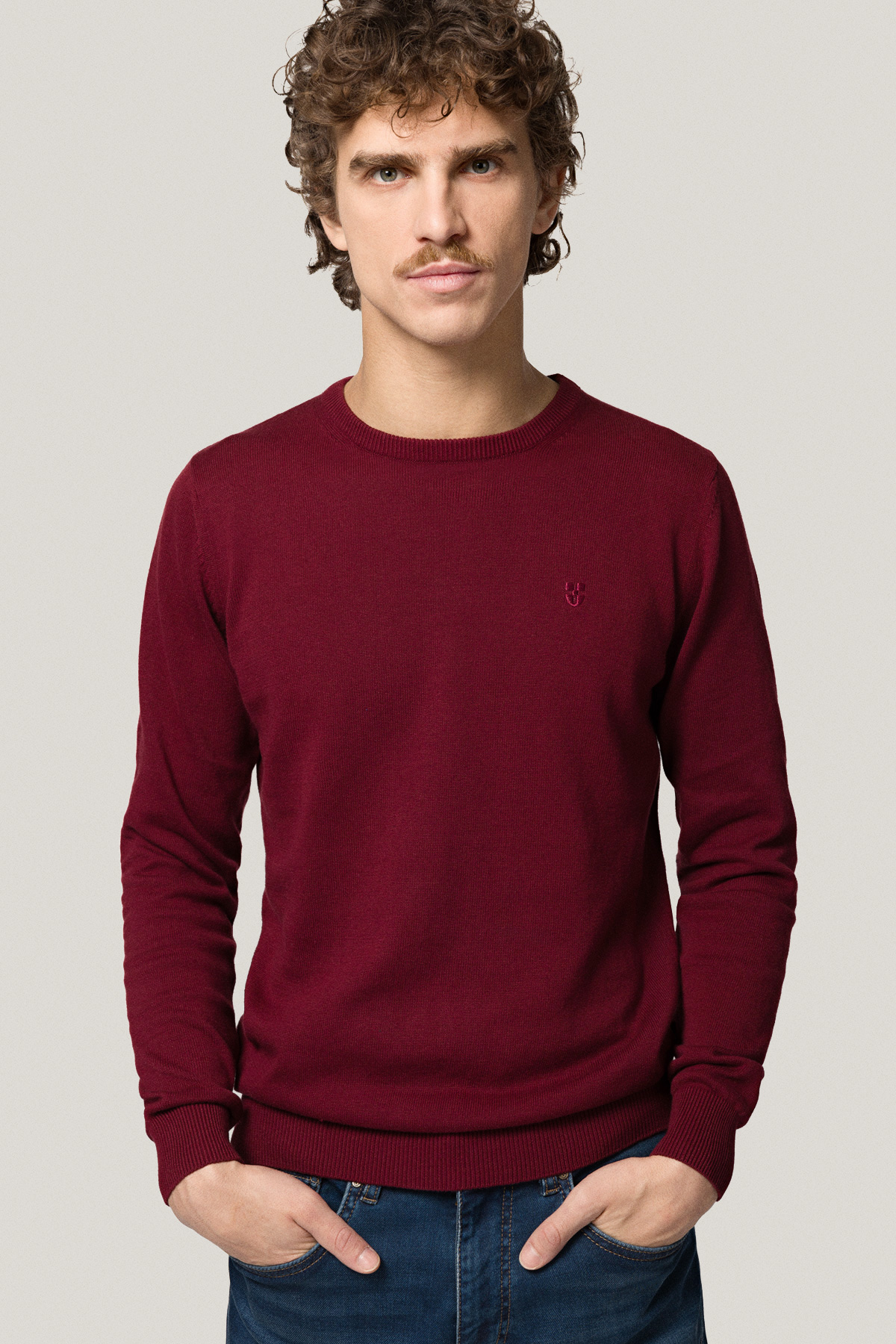 Sweter Bawełniany Bordowy PM3