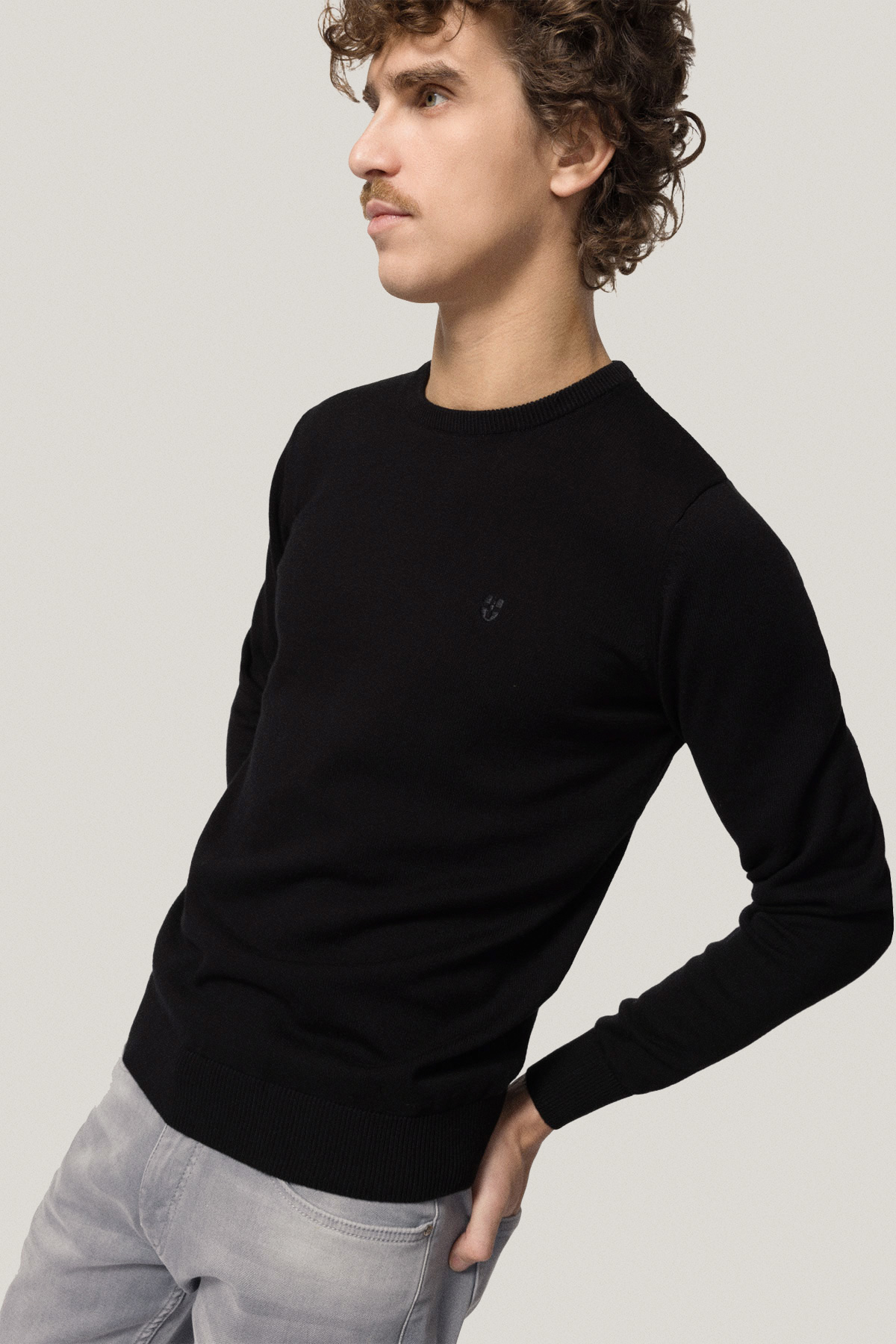 Sweter Bawełniany Czarny PM3