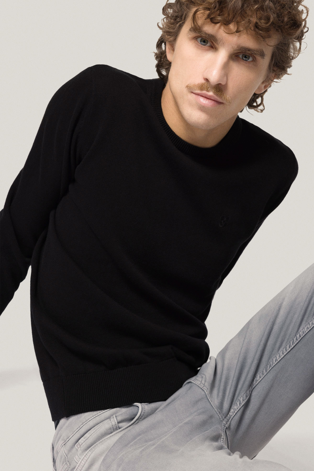 Sweter Bawełniany Czarny PM3