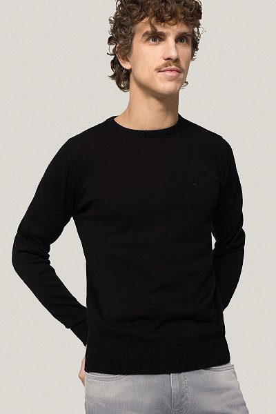 Sweter Bawełniany Czarny PM3