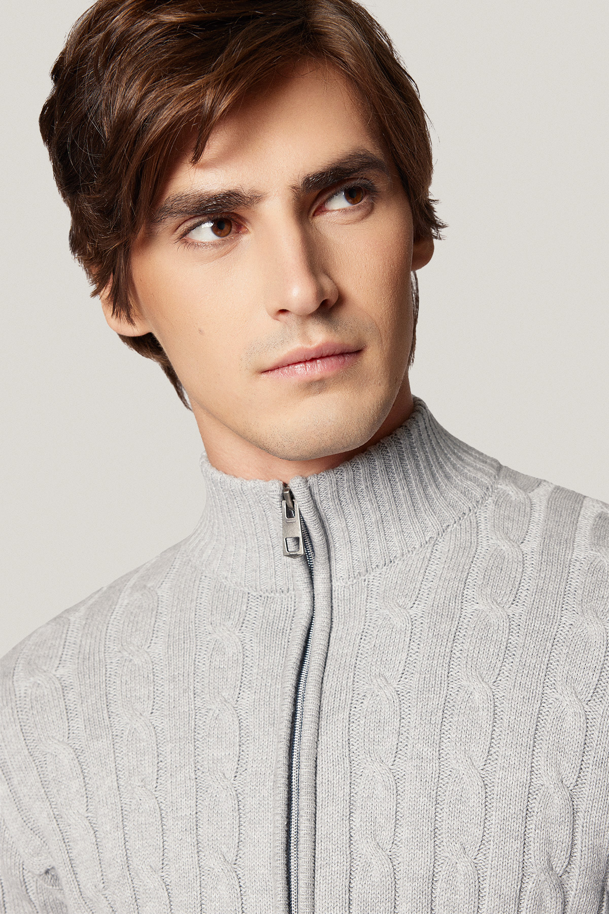 Sweter Rozpinany Szary z Bawełny PM9