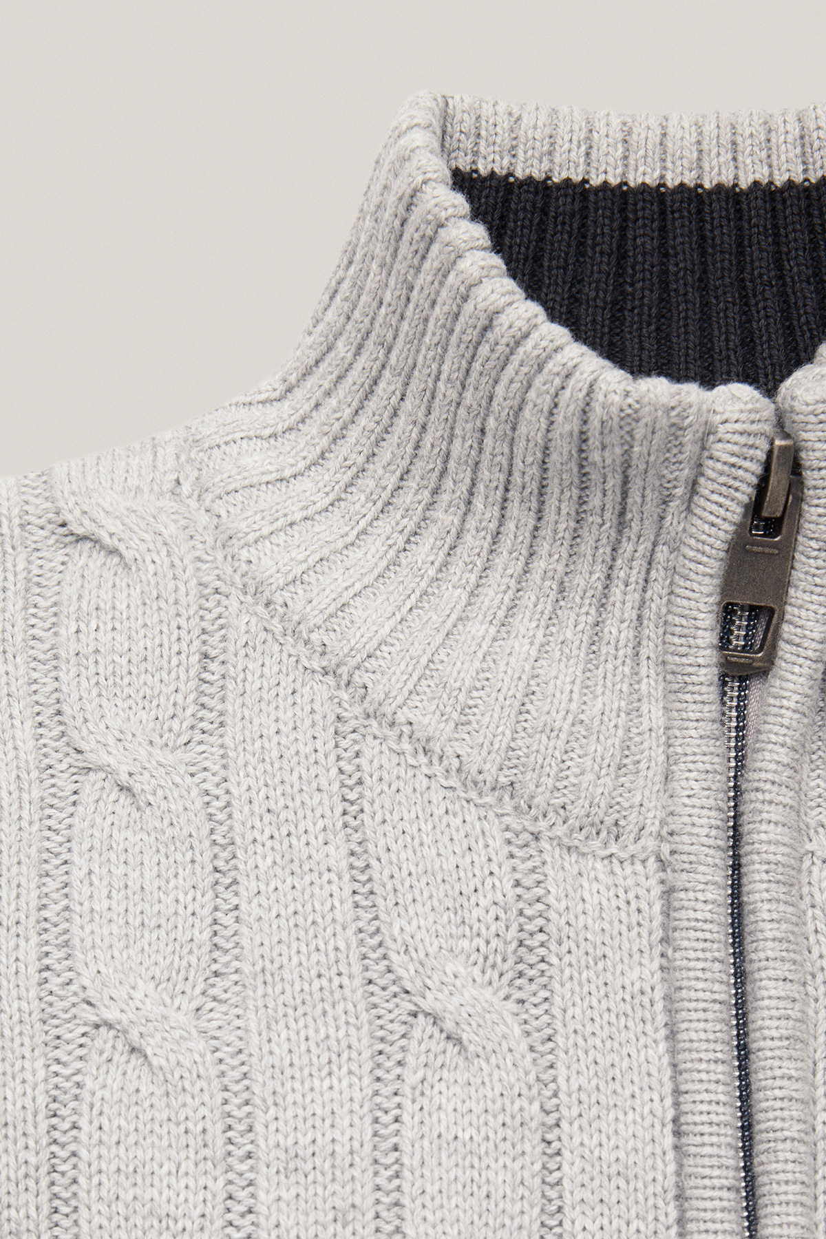 Sweter Rozpinany Szary z Bawełny PM9