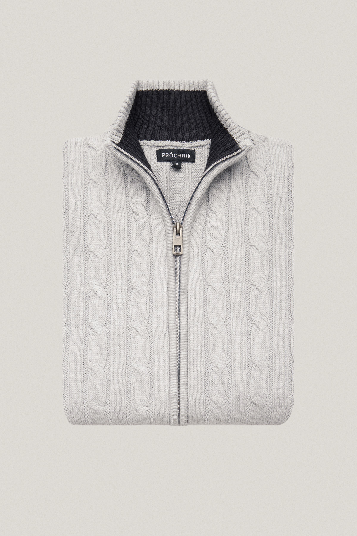 Sweter Rozpinany Szary z Bawełny PM9