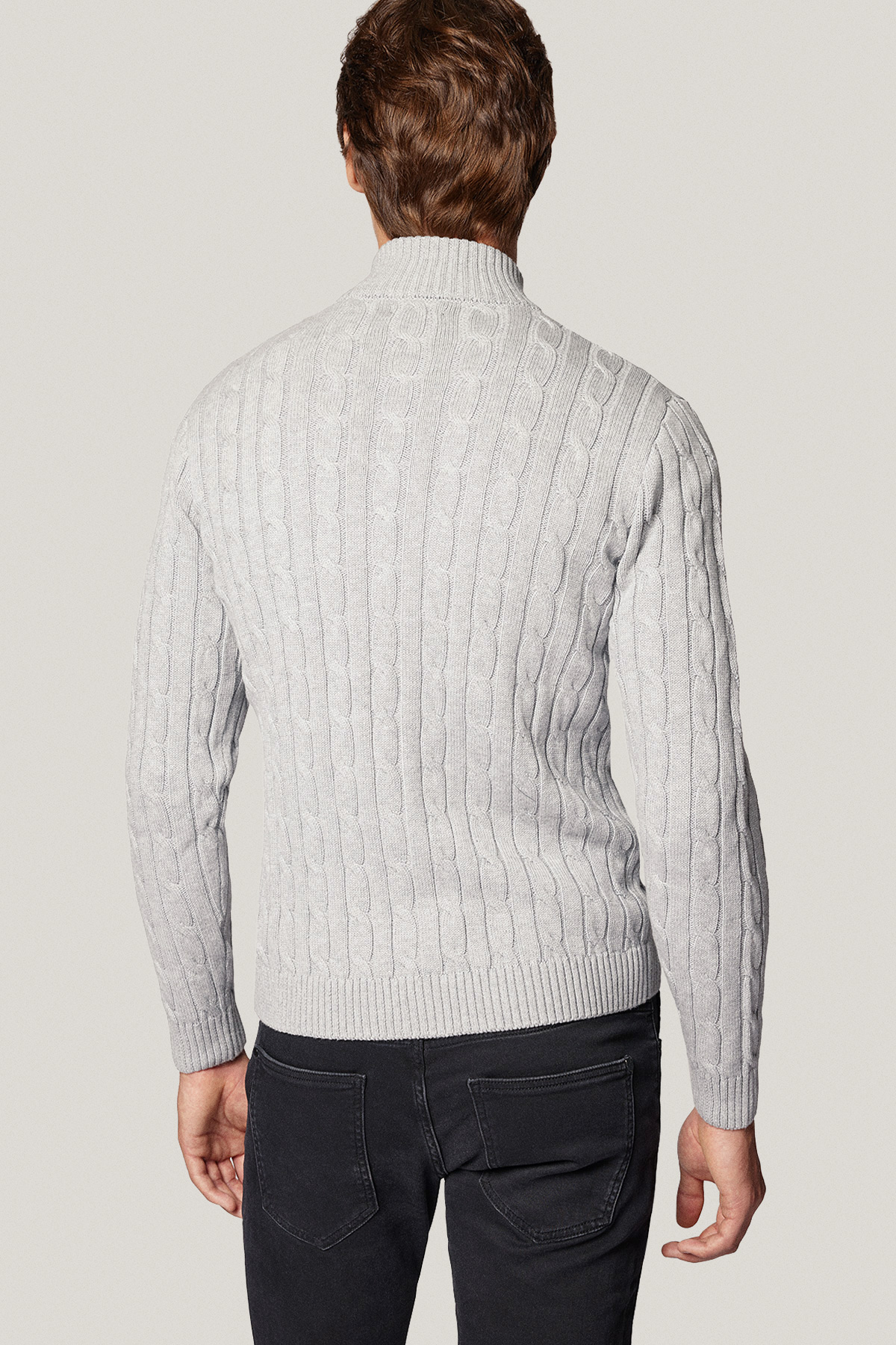 Sweter Rozpinany Szary z Bawełny PM9