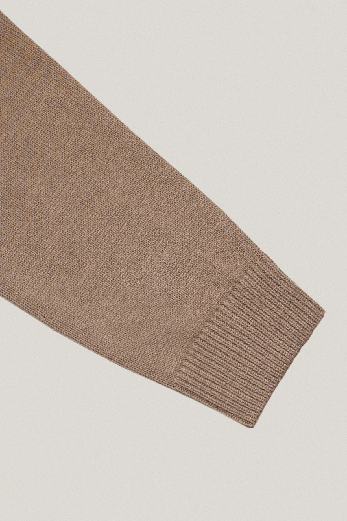 Sweter Rozpinany pod Szyją Beżowy z Bawełny PM10