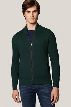 Sweter Rozpinany Zielony z Bawełny PM11