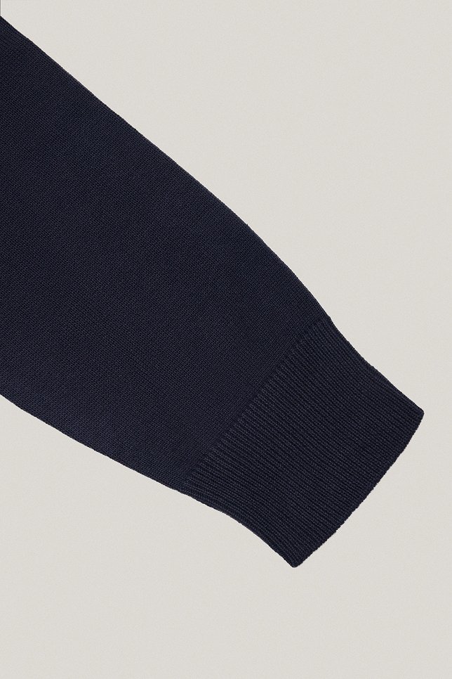 Sweter Granatowy Bawełniany V-neck PM7