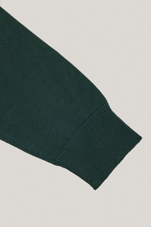 Sweter Zielony Bawełniany V-neck PM7