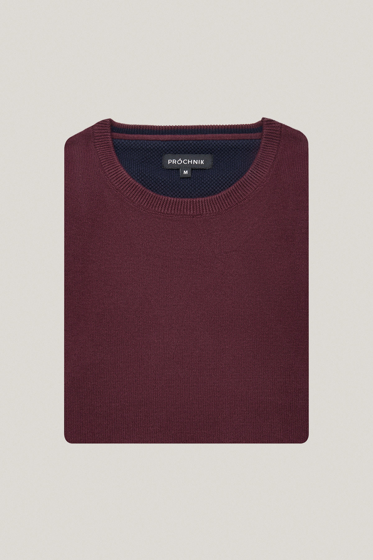 Sweter Ciemnobordowy Bawełniany O-neck PM8