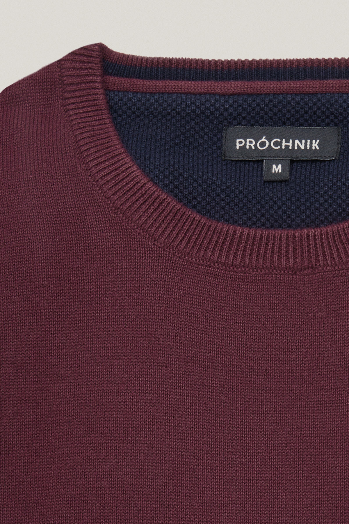 Sweter Ciemnobordowy Bawełniany O-neck PM8