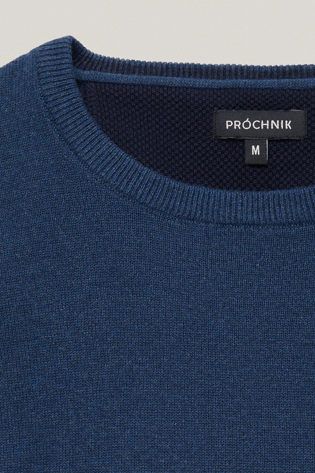 Sweter Granatowy Bawełniany O-neck PM8