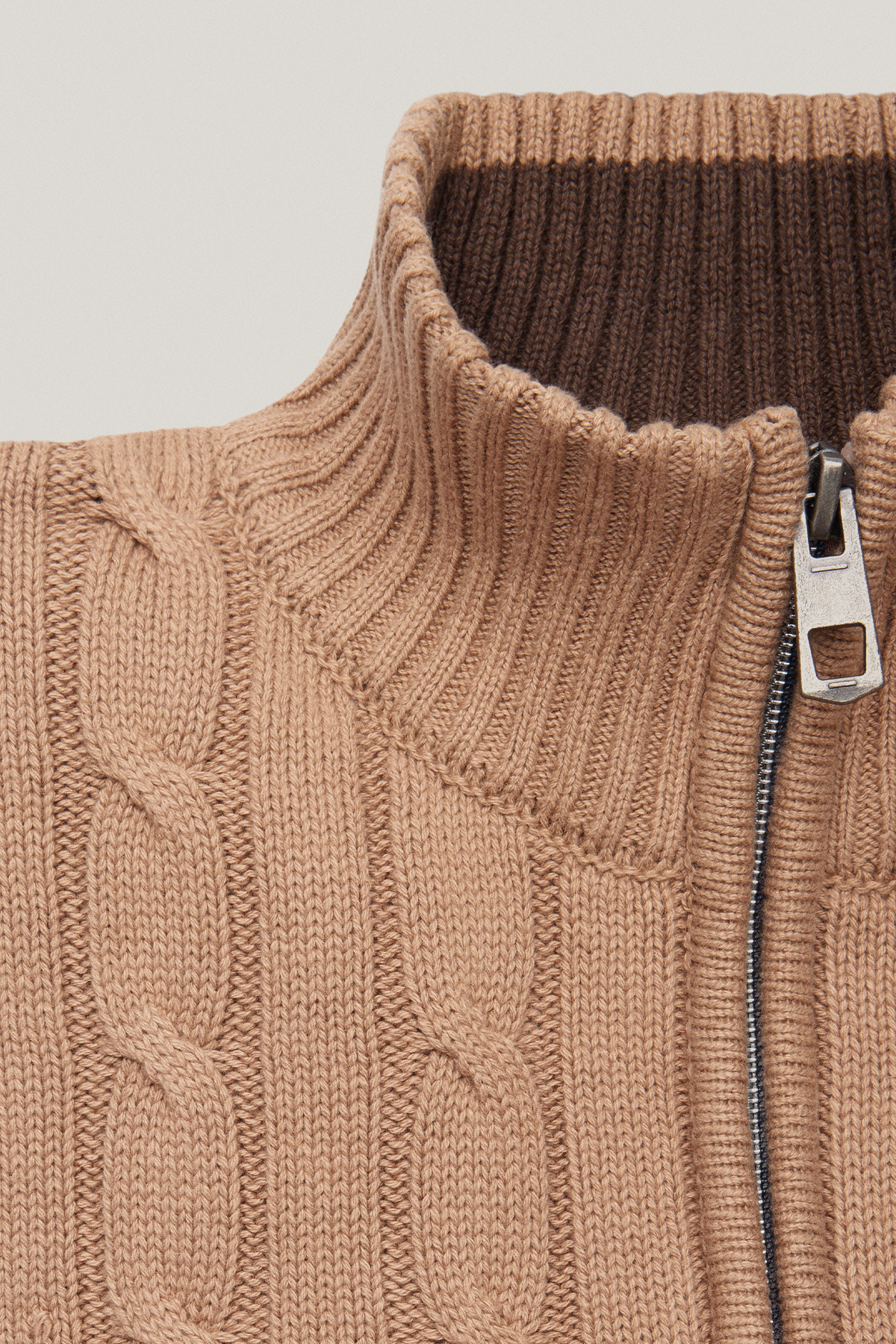 Sweter Rozpinany Beżowy z Bawełny PM9
