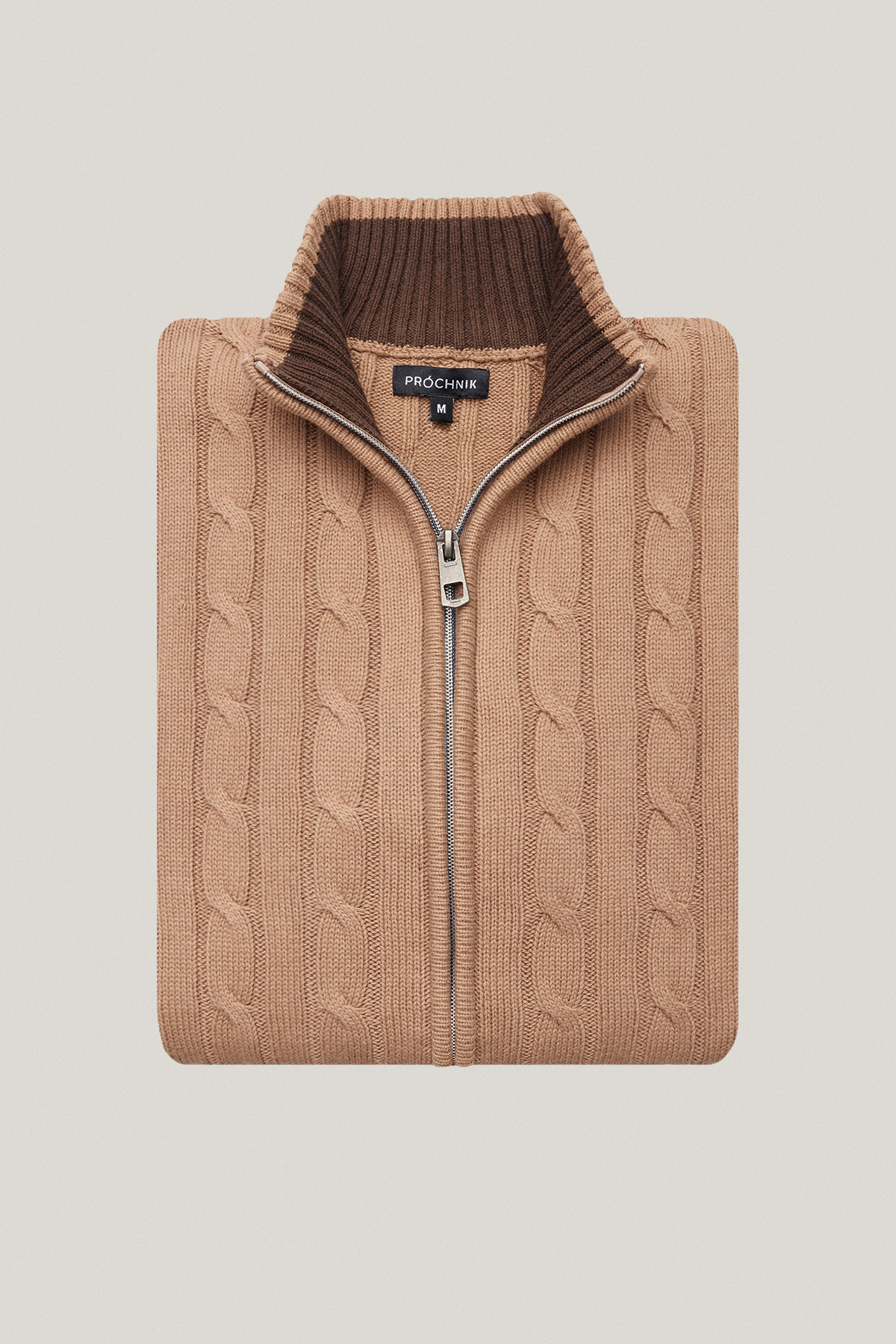 Sweter Rozpinany Beżowy z Bawełny PM9