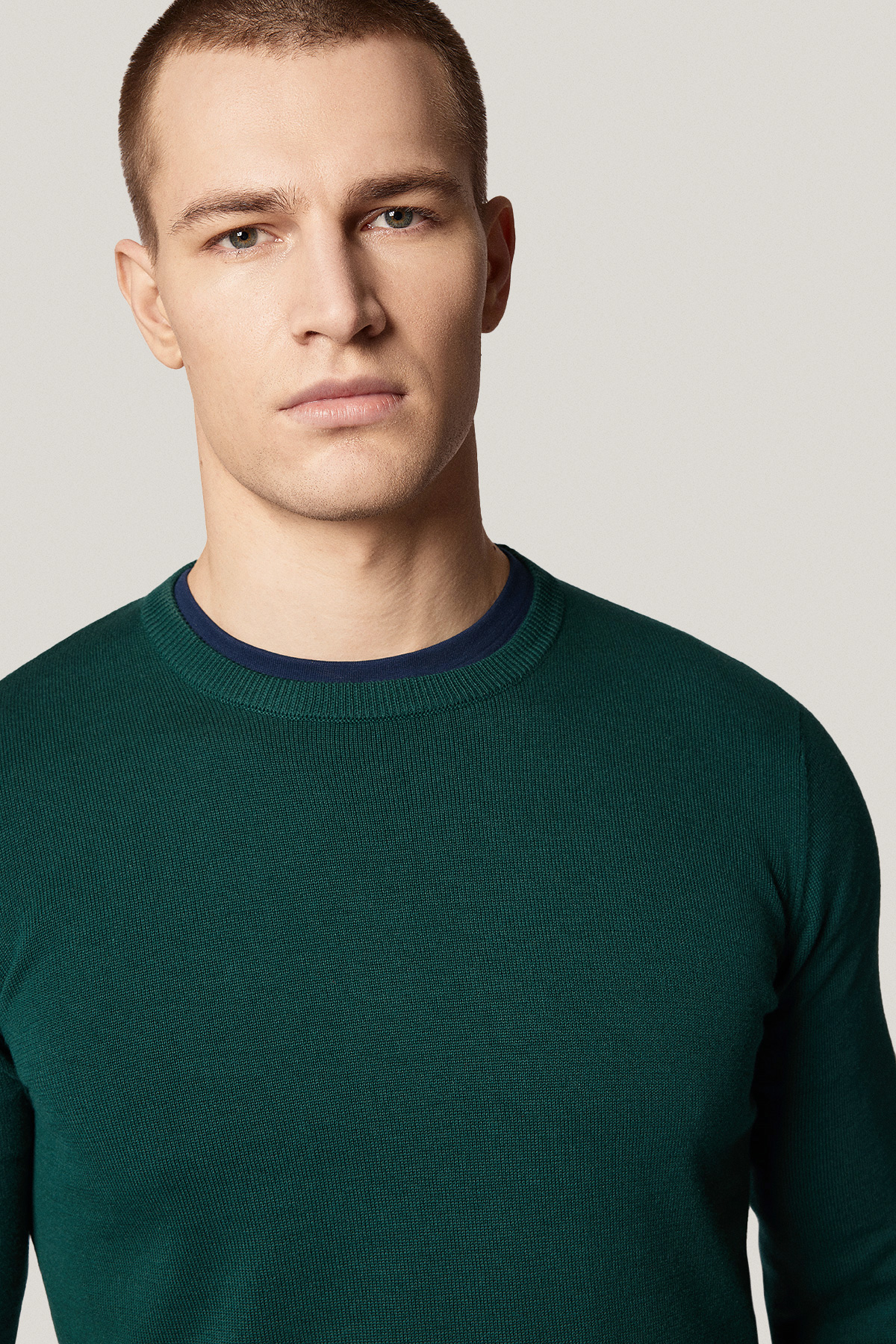 Sweter Zielony Bawełniany O-neck PM5