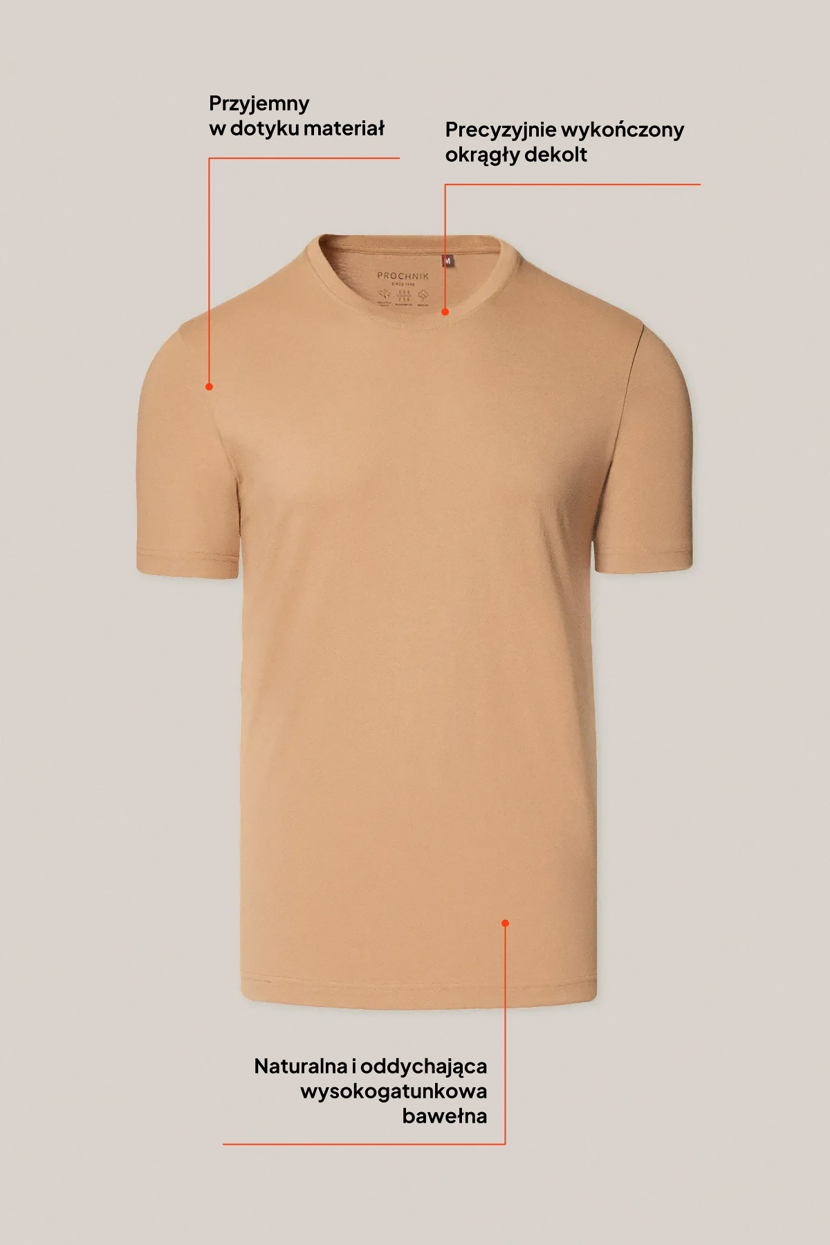T-shirt Beżowy Bawełniany PM6