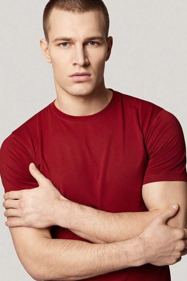 T-shirt Bordowy Bawełniany PM6