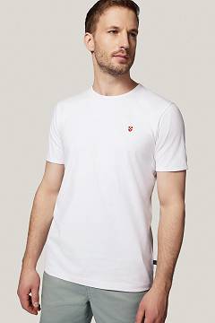 T-shirt Biały z Haftem Bawełniany PM5