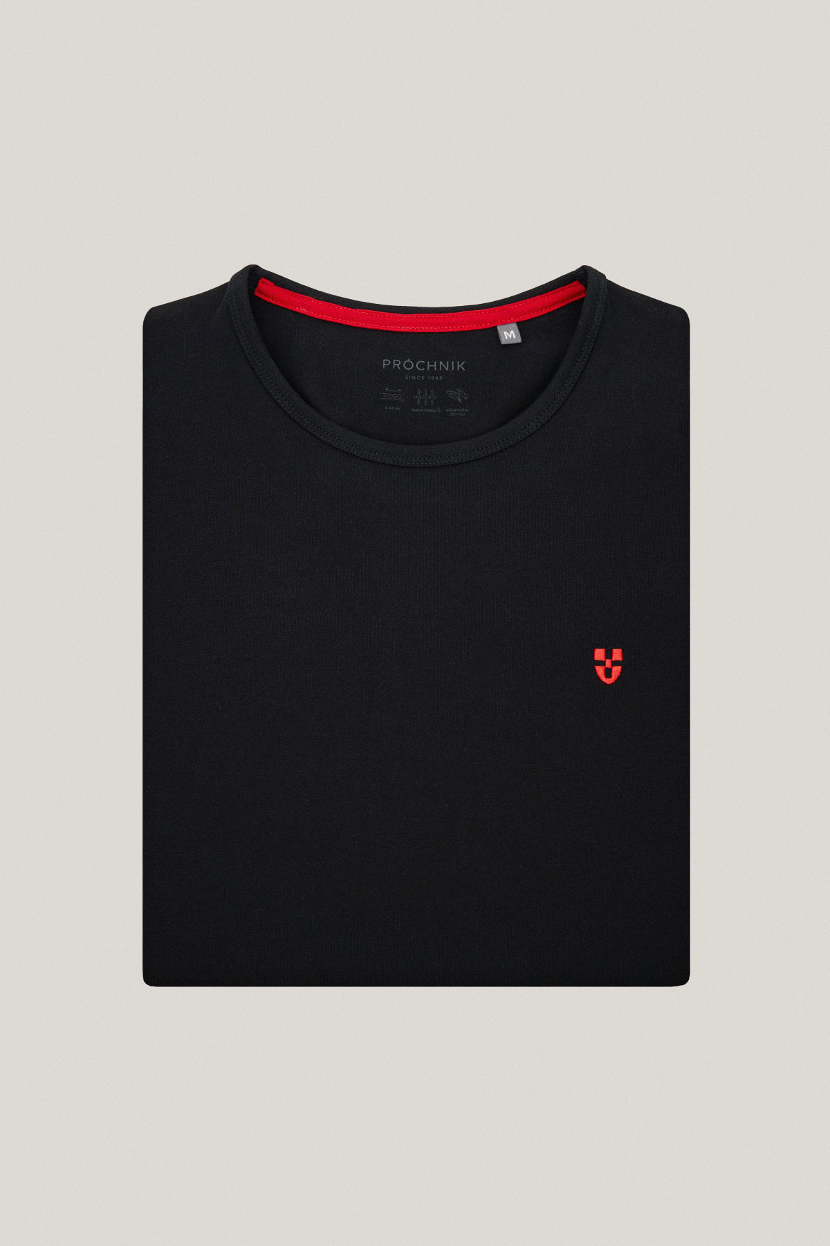 T-shirt Czarny z Haftem Bawełniany PM5