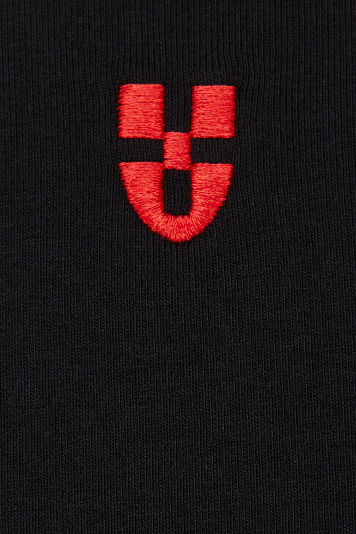 T-shirt Czarny z Haftem Bawełniany PM5