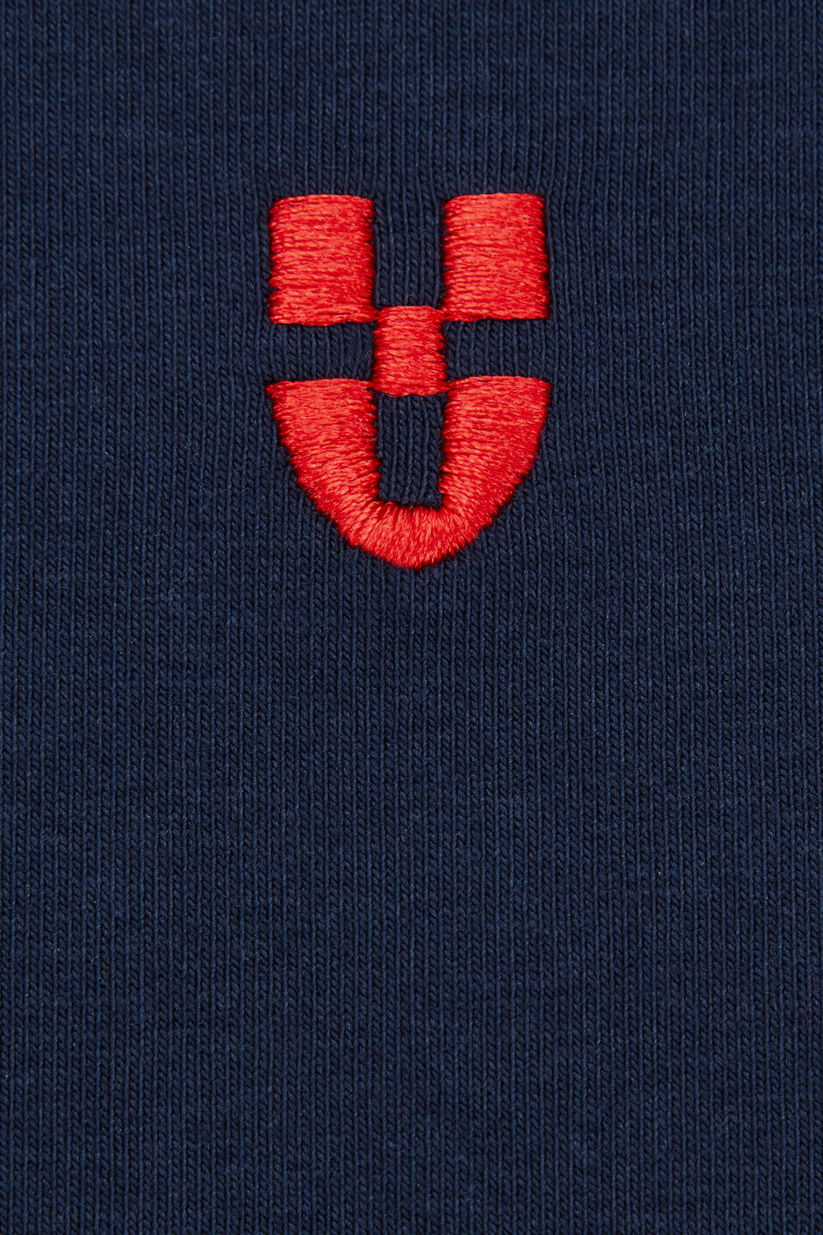 T-shirt Granatowy z Haftem Bawełniany PM5