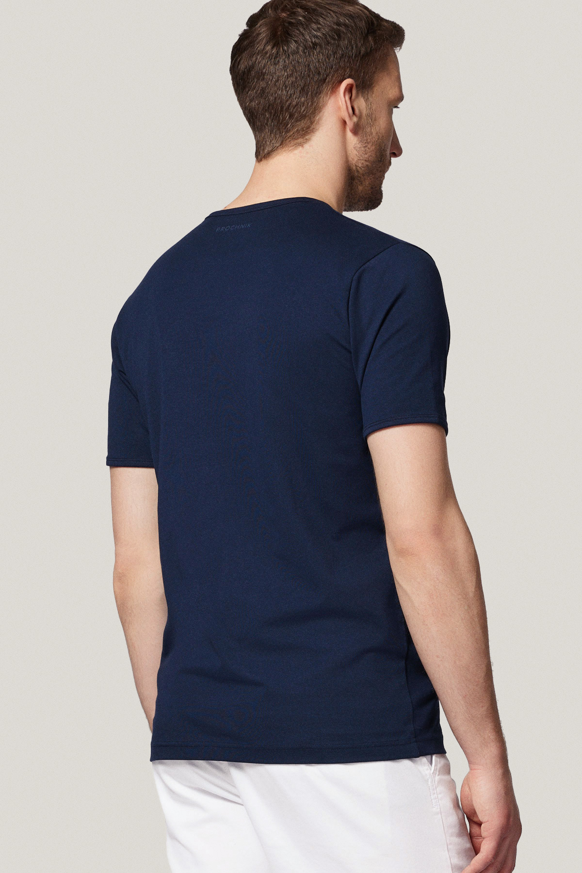 T-shirt Granatowy z Haftem Bawełniany PM5