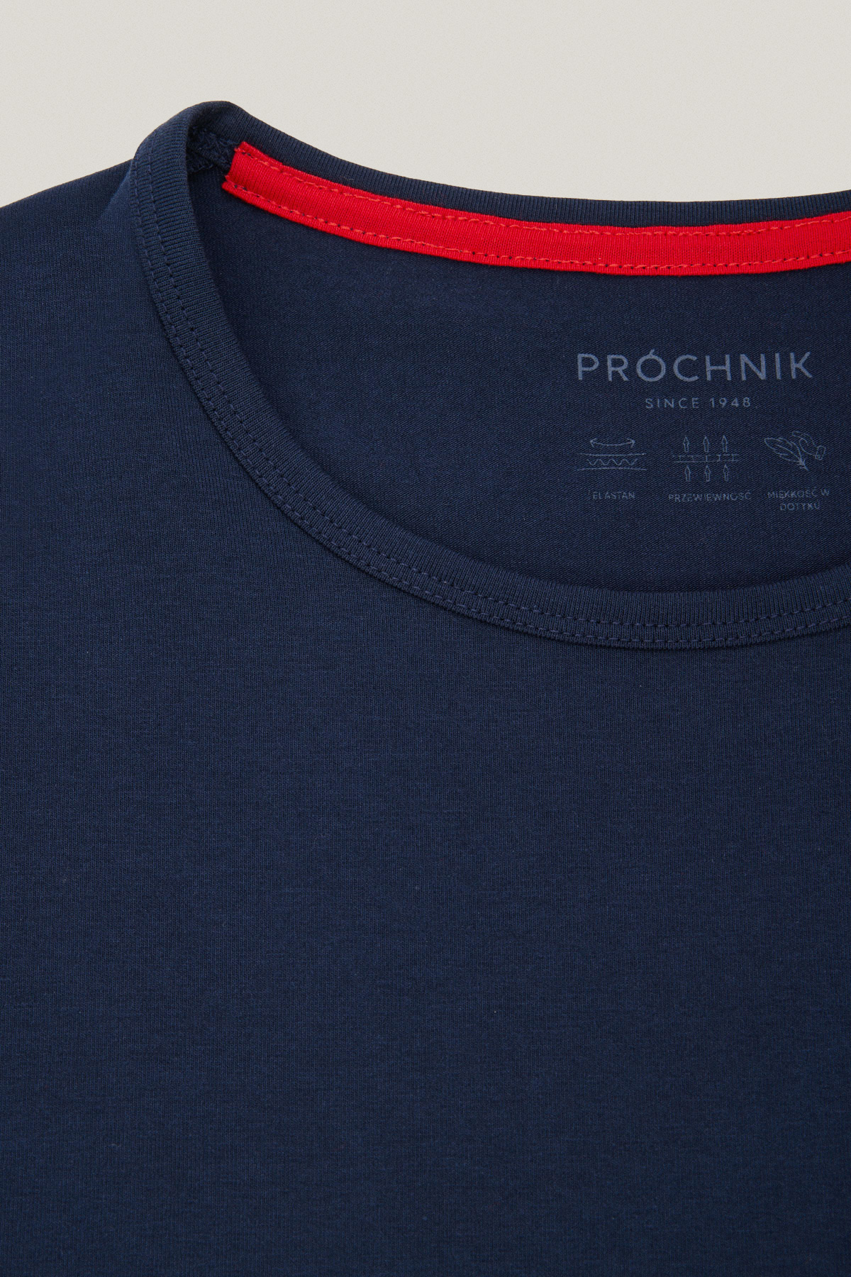 T-shirt Granatowy z Haftem Bawełniany PM5