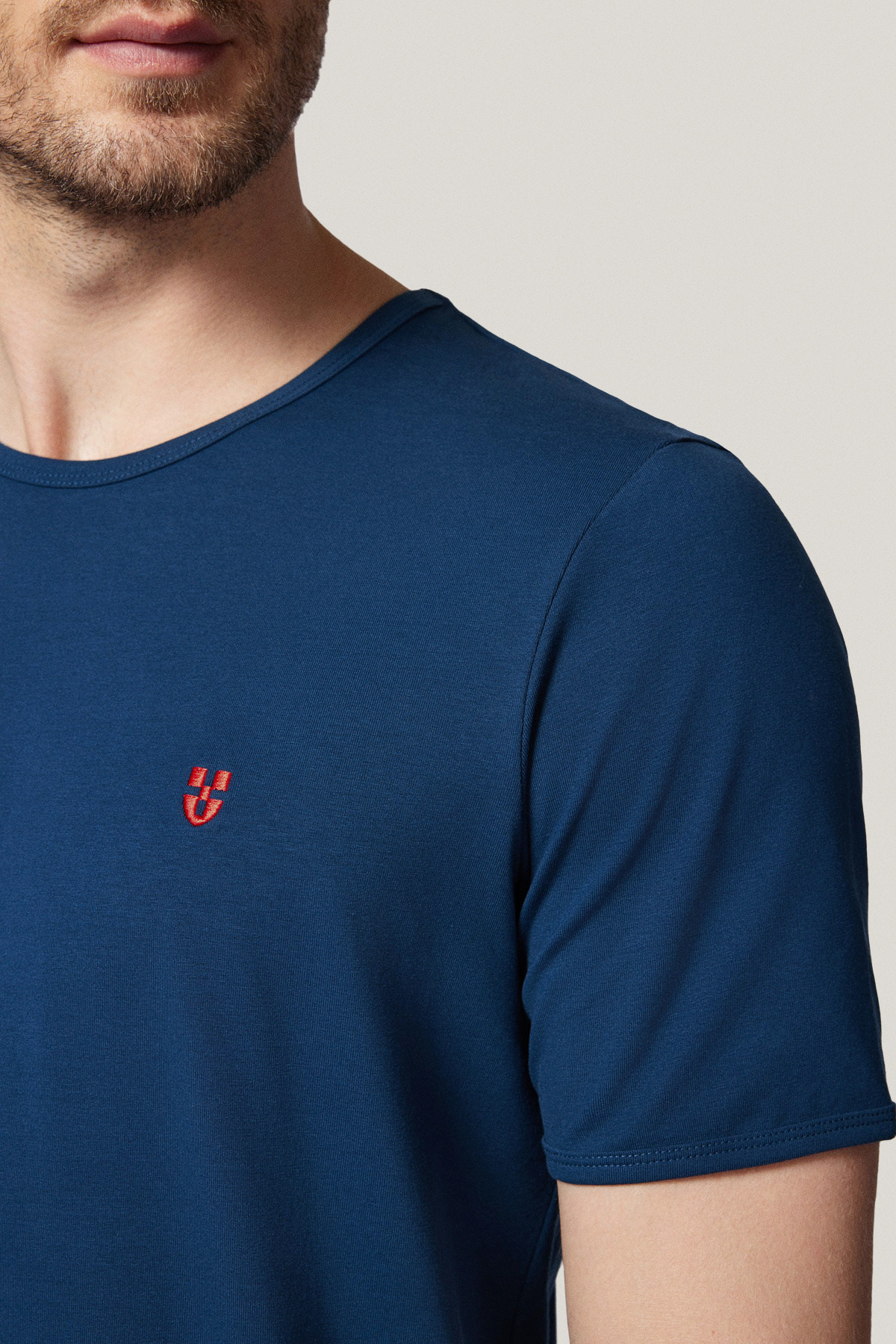 Zestaw 2 T-shirtów Biały i Szafirowy z Bawełną PM5