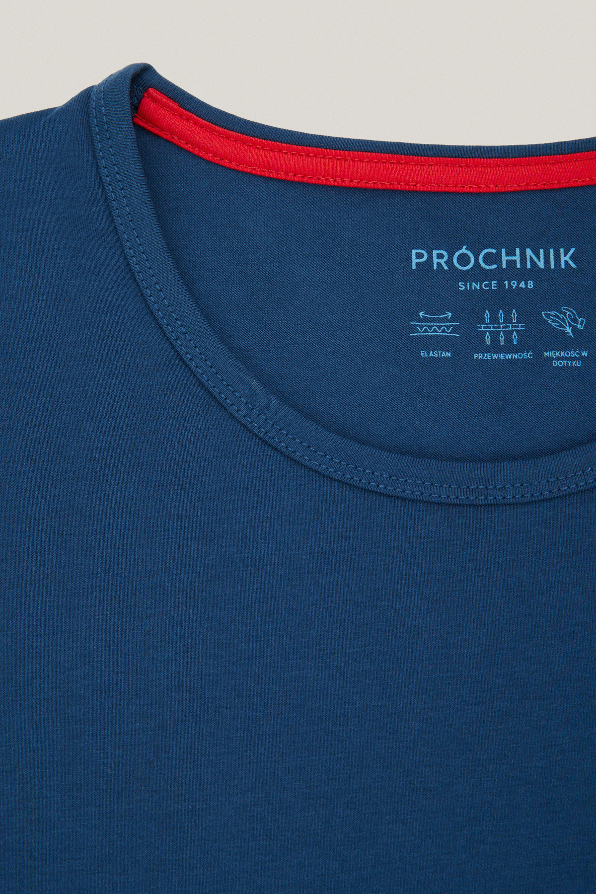 T-shirt Szafirowy z Haftem Bawełniany PM5