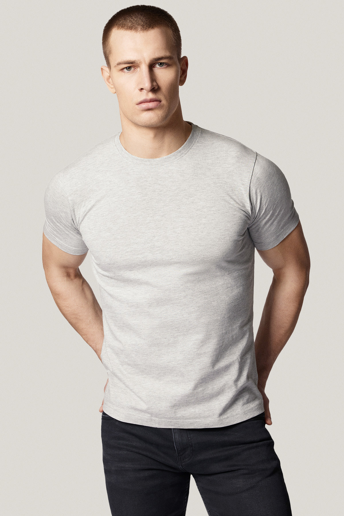 T-shirt Szary Bawełniany PM6